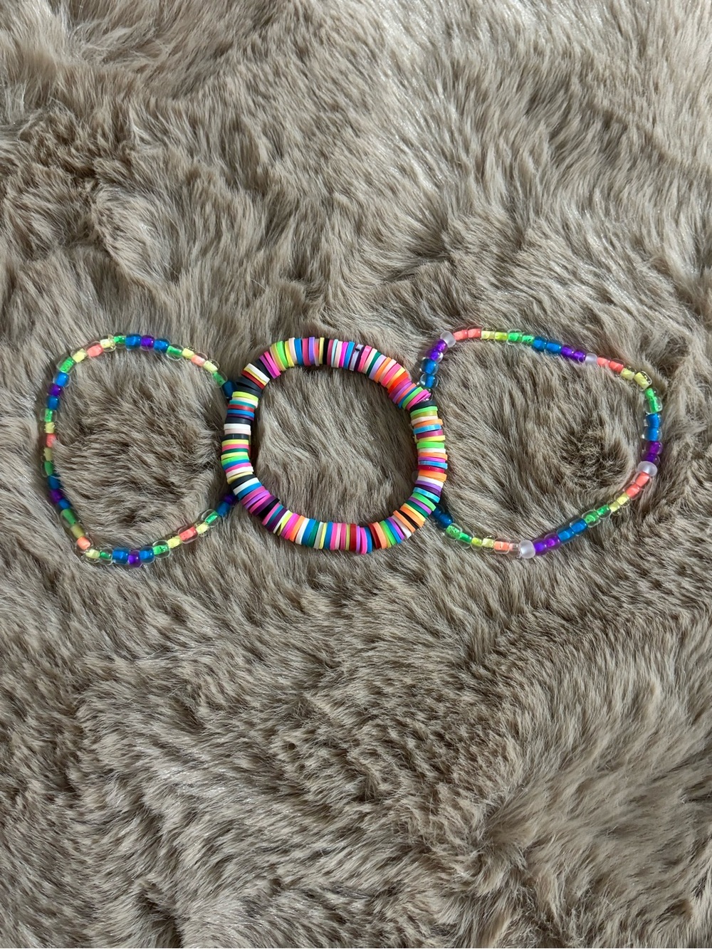 3pc Multicolor Beaded Bracelet Set - Rainbow